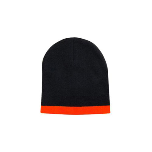Headwear - Roll Down Two Tone Acrylic Beanie - Toque - Image 12