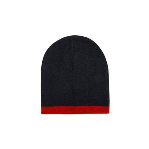 Headwear - Roll Down Two Tone Acrylic Beanie - Toque - Image 2
